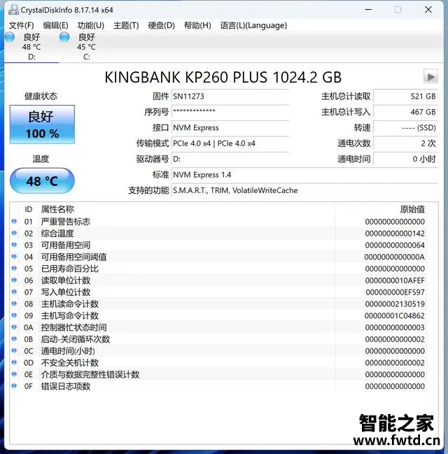 揭秘KINGBANK金百达固态硬盘KP260 Plus 1TB版本上机详细体验测评(图10)